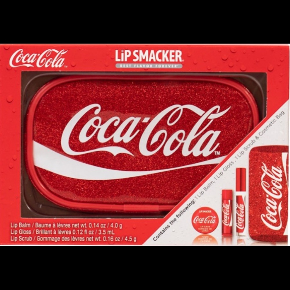 Coca Cola Lip Smacker Gift Set w/Cosmetic Bag